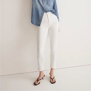 MADEWELL OFF WHITE STOVEPIPE JEANS. NWT. SIZE 24/26